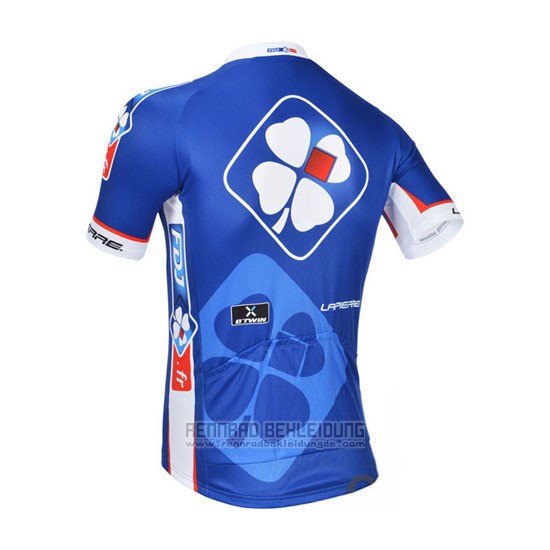 2013 Fahrradbekleidung FDJ Blau Trikot Kurzarm und Tragerhose - zum Schließen ins Bild klicken